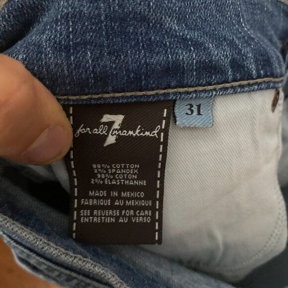 7 For All Mankind Relaxed Fit Jeans Medium Wash Size 31 x 30.5 Zip Fly - Picture 5 of 8